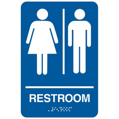 Restroom/Man/Woman - Economy Braille Signs