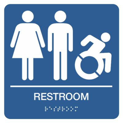 Unisex Bathroom Sign (Women, Men, Dynamic Accessibility)