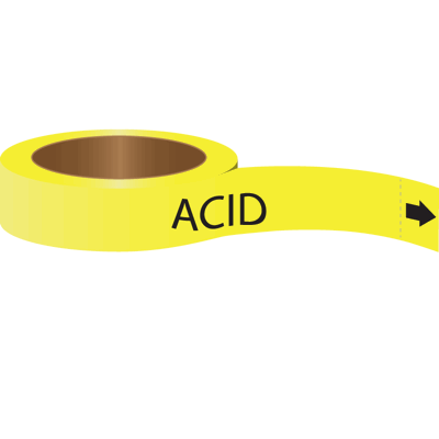 Roll Form Self-Adhesive Pipe Markers - Acid