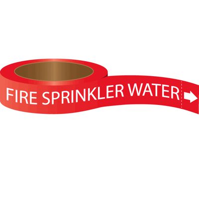 Roll Form Self-Adhesive Pipe Markers - Fire Sprinkler Water