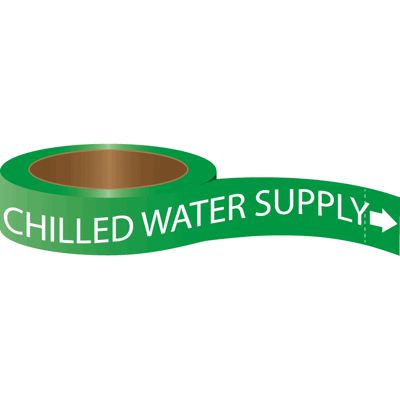 Roll Form Self-Adhesive Pipe Markers - Chilled Water Supply
