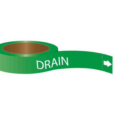 Roll Form Self-Adhesive Pipe Markers - Drain
