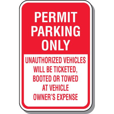 School Parking Signs - Permit Parking Only
