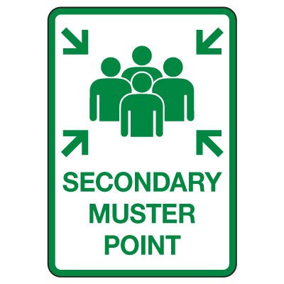Secondary Muster Point With Graphics Sign