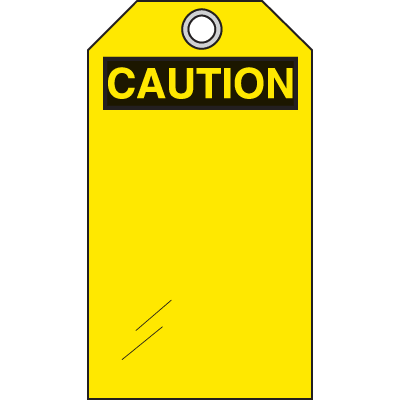 Self-Laminating Tags - Caution Header Only