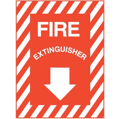 Self-Adhesive Fire Extinguisher Sign - 9"W x 12"H