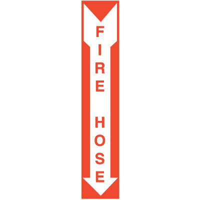 Self-Adhesive Fire Hose Sign - 5"W x 14"H