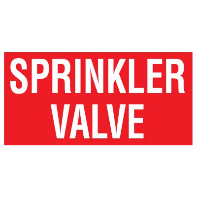 Adhesive Vinyl Fire Exit Signs - Sprinkler Valve