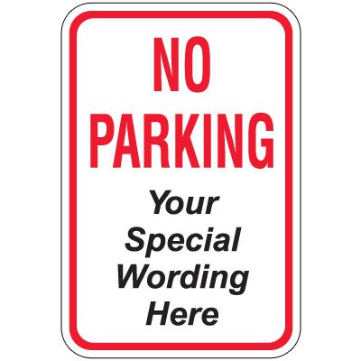 24" x 18" Red No Parking Sign (Semi-Custom)