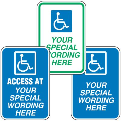 Semi-Custom Worded Signs - Handicap Signs