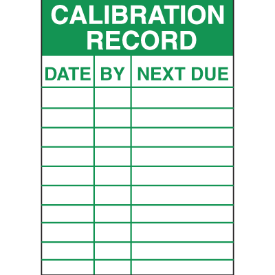 Calibration Record Service Labels