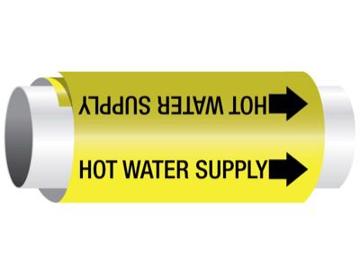 Setmark® Snap-Around Pipe Markers - Hot Water Supply