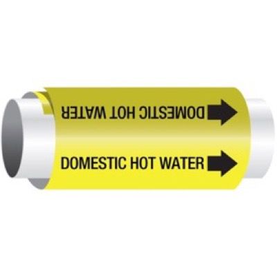 Setmark® Snap-Around Pipe Markers - Domestic Hot Water