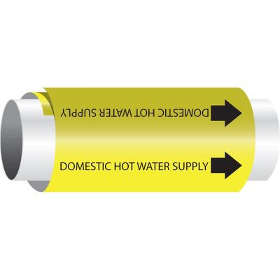 Setmark® Snap-Around Pipe Markers - Domestic Hot Water Supply