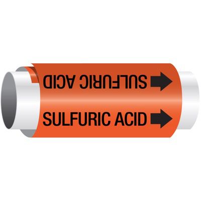 Setmark® Snap-Around Pipe Markers - Sulfuric Acid