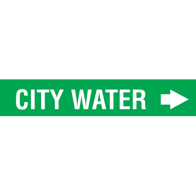 Seton Code™ Economy Self-Adhesive Pipe Markers - City Water