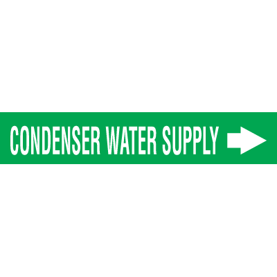 Seton Code™ Economy Self-Adhesive Pipe Markers - Condenser Water Supply