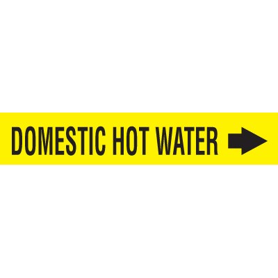 Seton Code™ Economy Self-Adhesive Pipe Markers - Domestic Hot Water