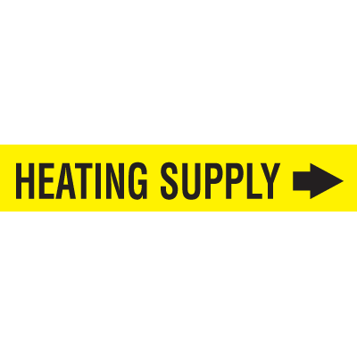 Seton Code™ Economy Self-Adhesive Pipe Markers - Heating Supply