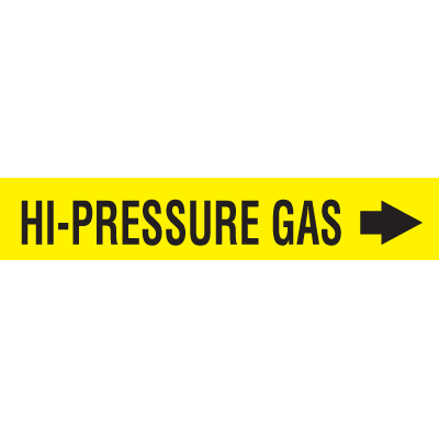 Seton Code™ Economy Self-Adhesive Pipe Markers - Hi-Pressure Gas