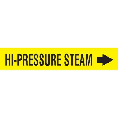 Seton Code™ Economy Self-Adhesive Pipe Markers - Hi-Pressure Steam
