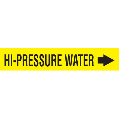 Seton Code™ Economy Self-Adhesive Pipe Markers - Hi-Pressure Water