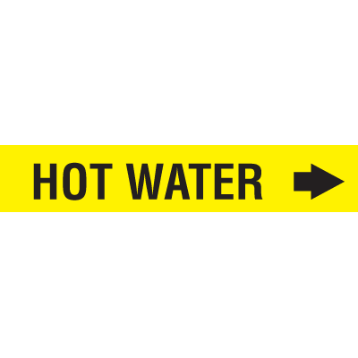 Seton Code™ Economy Self-Adhesive Pipe Markers - Hot Water