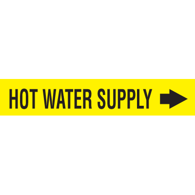 Seton Code™ Economy Self-Adhesive Pipe Markers - Hot Water Supply