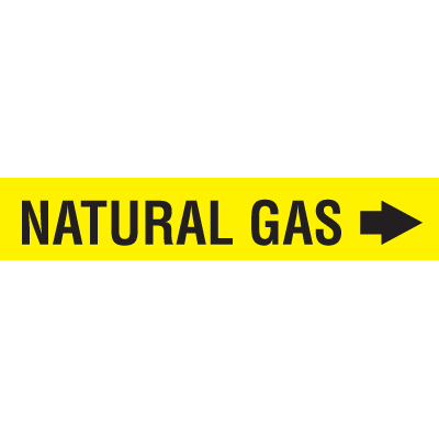 Seton Code™ Economy Self-Adhesive Pipe Markers - Natural Gas