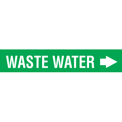 Seton Code™ Economy Self-Adhesive Pipe Markers - Waste Water