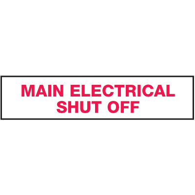 Electrical Marker Value Pack - Main Electrical Shut Off