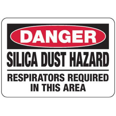 Silica Dust Hazard Respirators Required - Silica Safety Signs