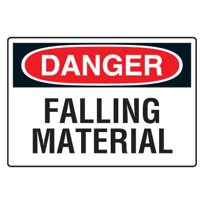 Site Safety Signs - Danger Falling Material
