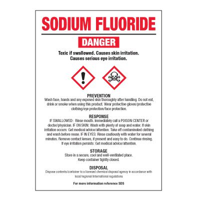 Sodium Fluoride - GHS Chemical Labels