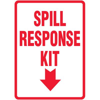Spill Sign - Spill Response Kit (With Arrow Down)