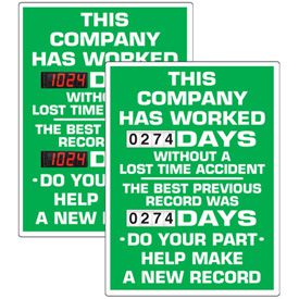 Stock Scoreboards - Company Without Lost Time Accident