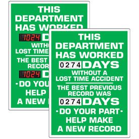 Stock Scoreboards - Department Without Lost Time Accident