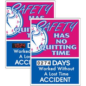 Stock Scoreboards - No Quitting No Lost Time Accident