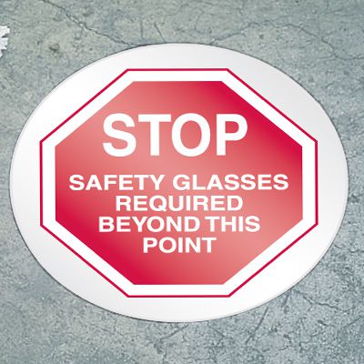 Stop Floor Marker - Safety Glasses
