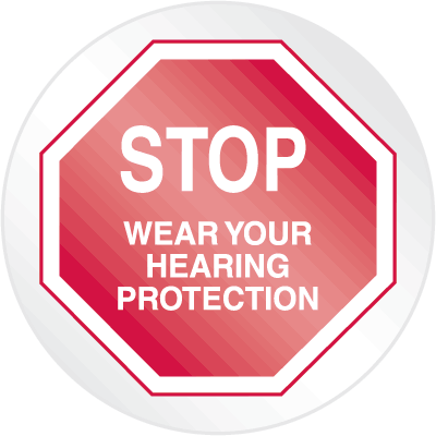 Stop Floor Markers - Wear Hearing Protection