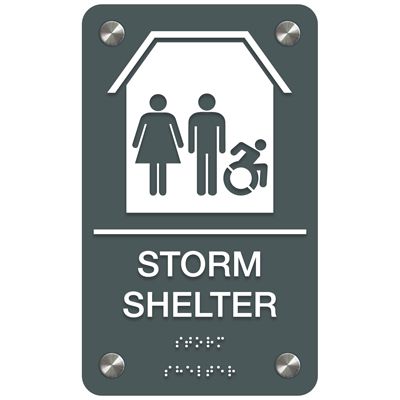 Storm Shelter (Dynamic Accessibility) - Premium ADA Facility Signs