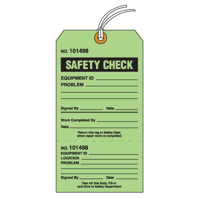 Tear-Off Jumbo Safety Check Tags