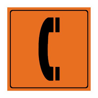 Telephone Symbol - Engraved Graphic Symbol Signs