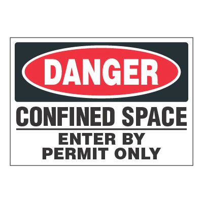 ToughWash® Adhesive Signs - Danger Enter By Permit Only