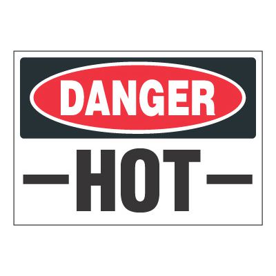 ToughWash® Adhesive Signs - Danger Hot
