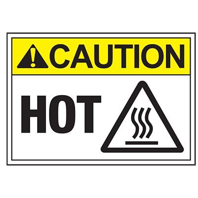 ToughWash® Labels - Caution Hot (With Symbol)