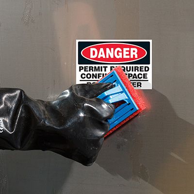 ToughWash® Labels - Danger Confined Space Permit Required