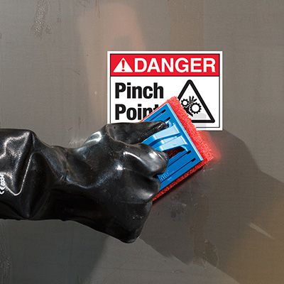 ToughWash® Labels - Danger Pinch Point (With Symbol)