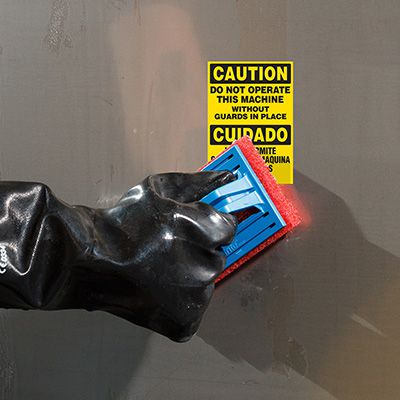 ToughWash® Labels - Do No Operate Without Guards (Bilingual)