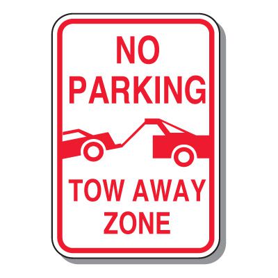 Tow Away Zone Signs - No Parking Tow Away (With Graphic)